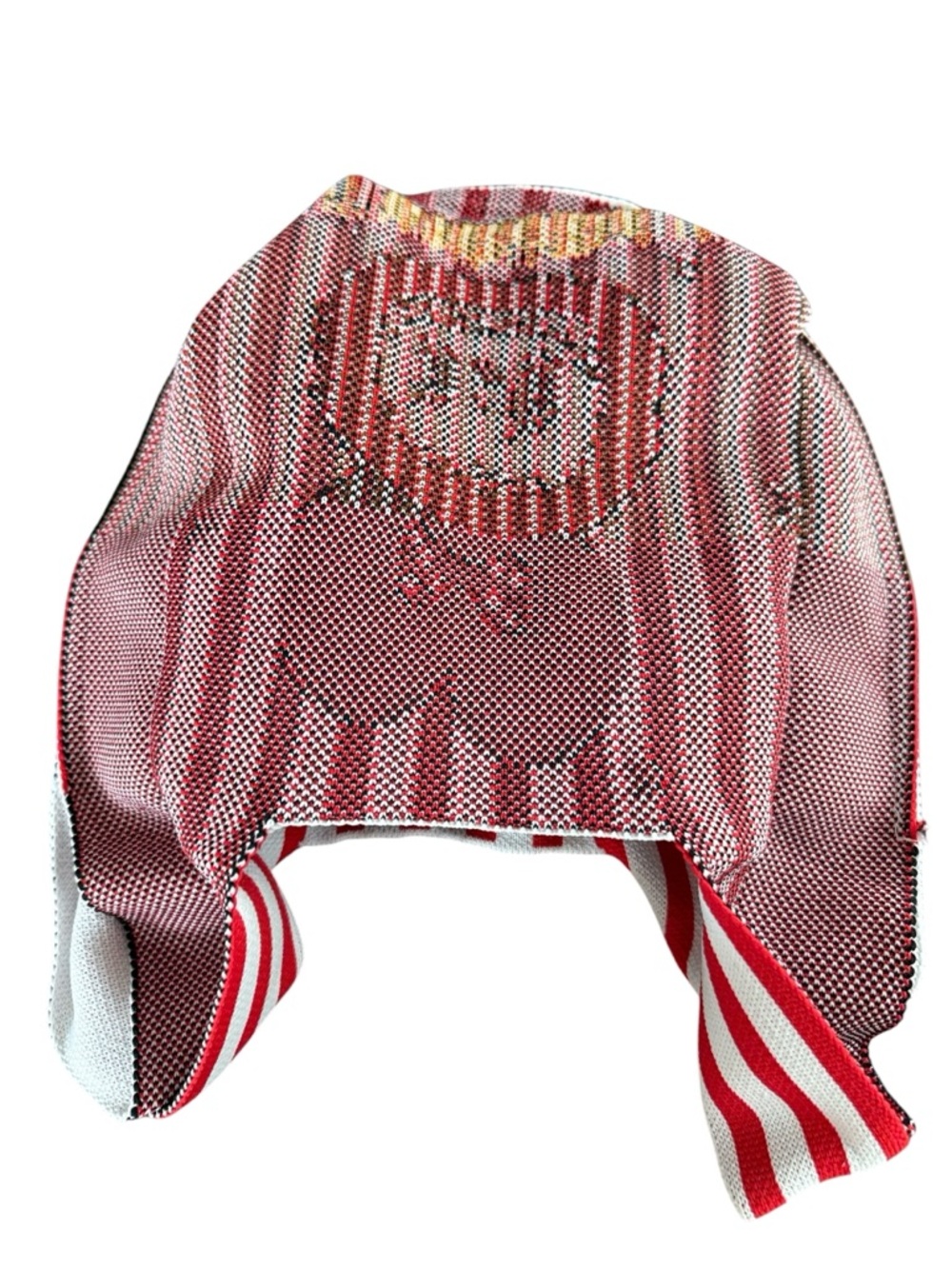 Labubu Knit Mini Tote Bag Red Stripe Graphic Stretch Reusable - Picture 5 of 7